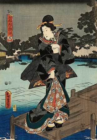 黑色`Black (circa 1847~1852) by Utagawa Kunisada (Toyokuni III)