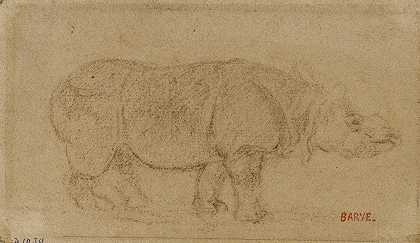 犀牛`Rhinocéros (19th century) by Antoine-Louis Barye