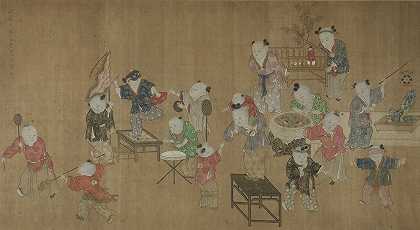 玩耍的孩子`Children at Play (1508) by Xia Kui