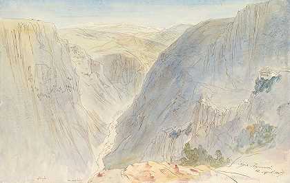 希腊埃庇鲁斯Agia Paraskevi`Agia Paraskevi, Epirus, Greece (1857) by Edward Lear