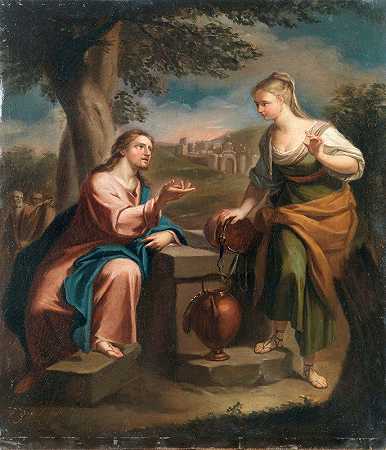 基督和井旁的撒玛利亚女人`Christ and the Samaritan Woman at the Well by Francesco Trevisani