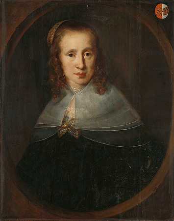 Digna de Maets的肖像。弗朗索瓦·莱德克的第一任妻子`Portrait of Digna de Maets. First Wife of François Leydecker (1640 ~ 1654) by Bernardus Swaerdecroon