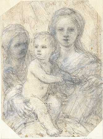 圣母子`Madonna and Child (1660s) by Elisabetta Sirani