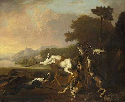 猎鹿`The Deer Hunt (1650 ~ 1695) by Abraham Hondius