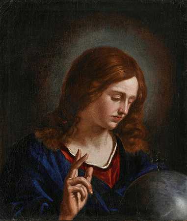 救世主`Salvator Mundi by workshop of Guercino