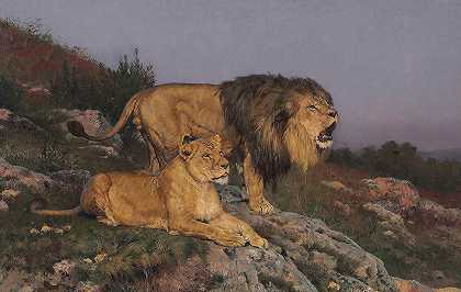 狮子s域`The Lions Domain (1893) by Geza Vastagh