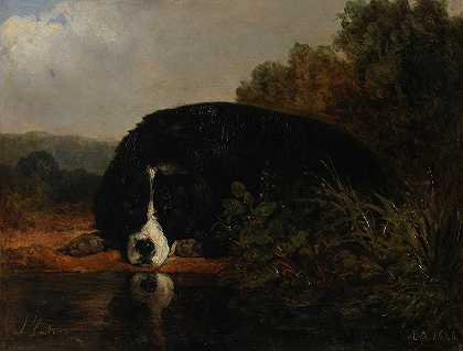 冥王星，主人最喜欢的狗`Pluton, chien favori du maître (1826) by Jacques-Raymond Brascassat