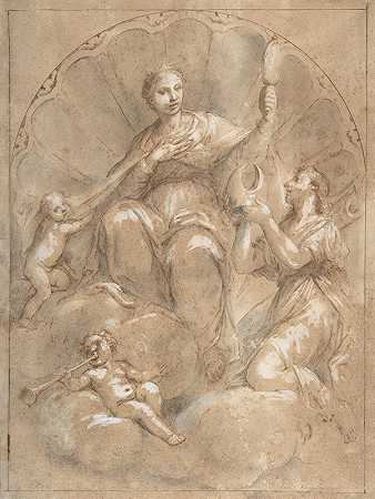 信仰的寓言图形`Allegorical Figure of Faith (1648–1729) by Marcantonio Franceschini