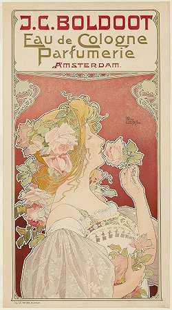 J、C.博尔多古龙水阿姆斯特丹香水厂`J.C. Boldoot Eau de Cologne; Parfumerie Amsterdam (1899) by Henri Privat-Livemont
