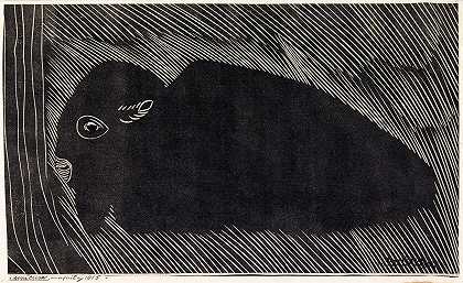 利根德·比松`Liggende bizon (1915) by Samuel Jessurun de Mesquita