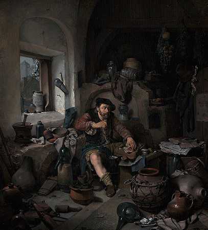 炼金术士`The Alchemist (1663) by Cornelis Pietersz. Bega