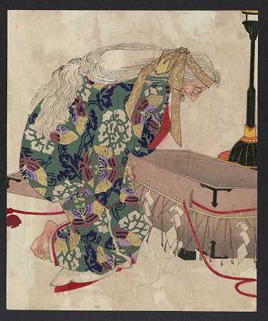 渡边是记录的来源`Watanabe no tsuna to ibaraki (1880) by Tsukioka Yoshitoshi