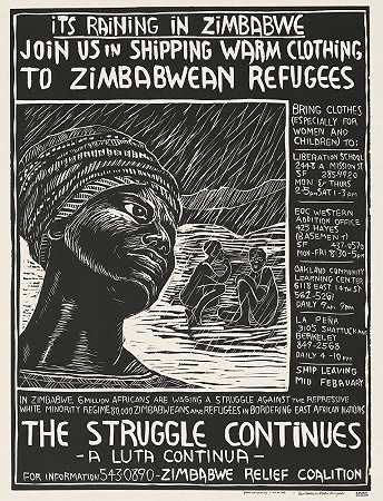 它津巴布韦正在下雨`Its raining in Zimbabwe (1977) by Rachael Romero