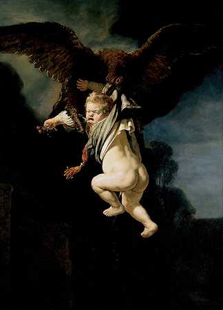 木卫三的绑架`The Abduction of Ganymede (1635) by Rembrandt van Rijn