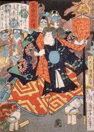 科兹·基里塔尔，滕格斯的年轻牧师`Kozō Kiritarō, Young Priest of the Tengus (1866) by Tsukioka Yoshitoshi