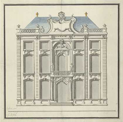 有平坦人行道的名宅`Voornaam woonhuis met platte stoep (1752 ~ 1767) by Joseph Massol