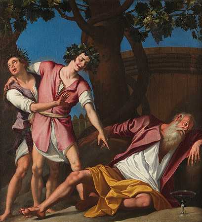 诺亚的醉意`The Drunkenness of Noah (1620) by Jacopo da Empoli