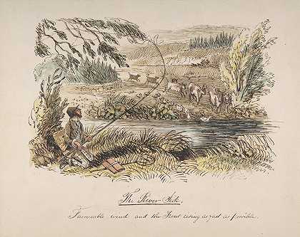 河边，顺风，鳟鱼尽可能快地上升`The Riverside, Favourable Wind and the Trout Rising as Fast as Possible (1830–64) by John Leech