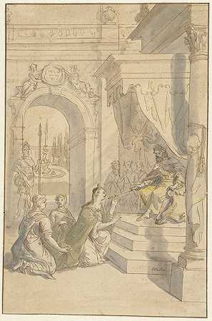 以斯帖为亚哈随鲁王`Esther voor Ahasveros (1712 ~ 1767) by Gerard Sanders
