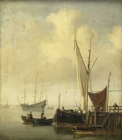 港口`A Harbor (1650 ~ 1707) by Willem van de Velde the Younger