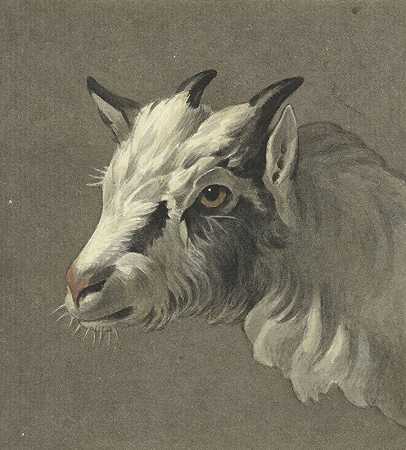 左边是山羊的头`Kop van een geit, naar links (1775 ~ 1833) by Jean Bernard