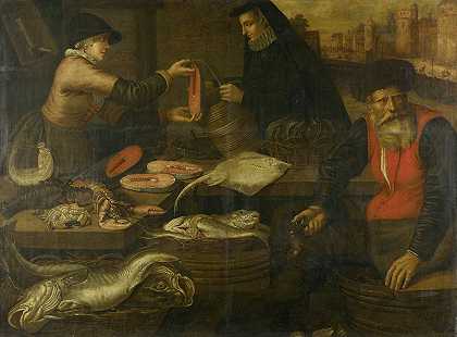 鱼贩`Fishmongers (1617) by Jacob van Nieulandt