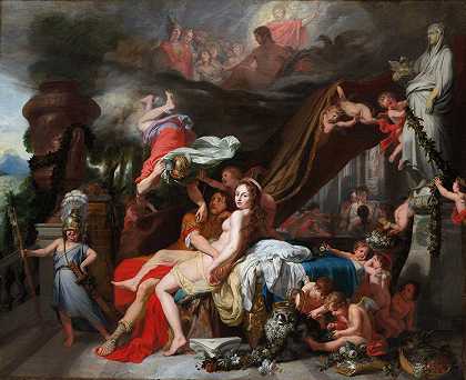 赫密士命令卡利普索释放奥德修斯`Hermes Ordering Calypso To Release Odysseus (C. 1670) by Gerard de Lairesse