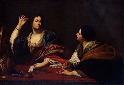 玛莎责骂她虚荣的妹妹玛丽·抹大拉`Martha Scolding Her Vain Sister Mary Magdalene (17th century)