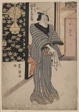 班多，三郎，来自浮世绘`Bandō, Mitsugorō no Ukiyo Tōei (1804) by Toyokuni Utagawa