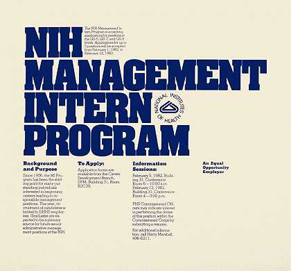 NIH管理实习生计划`NIH Management Intern Program (1982) by National Institutes of Health