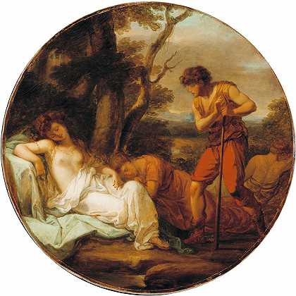 Cymon和Iphigenia`Cymon and Iphigenia (circa 1780) by Angelica Kauffmann