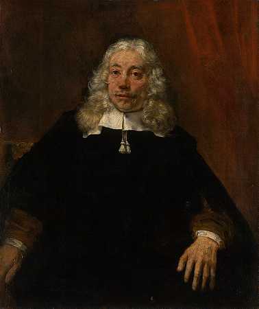 白发男子肖像`Portrait of a white~haired man by Rembrandt van Rijn