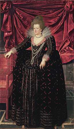 玛丽亚·德美第奇肖像`Portrait of Maria de’ Medici (from 1606 until 1607) by Frans Pourbus The Younger