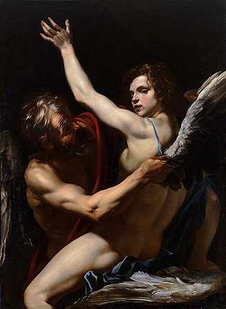 代达罗斯和伊卡洛斯`Daedalus and Icarus (circa 1625) by Orazio Riminaldi