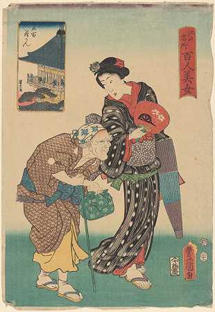 两名女性青春与年龄`Two Women; Youth and Age (ca. 1857) by Utagawa Kunisada (Toyokuni III)