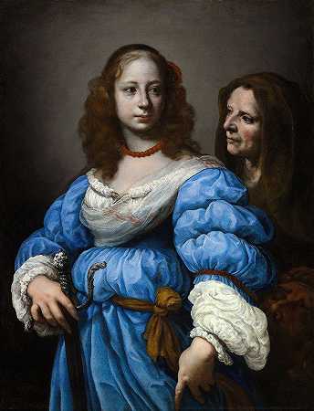 朱迪思是霍洛弗内斯的头目`Judith with the Head of Holofernes (c. 1665) by Felice Ficherelli
