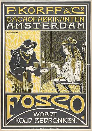 F.Korff&amp阿姆斯特丹可可制造商有限公司`F. Korff & Co. Cocoa manufacturers Amsterdam (c. 1898) by Willem Pothast