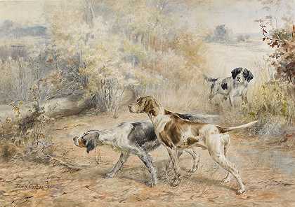 猎狗`Hunting Dogs by Edmund Henry Osthaus