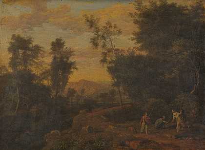 戴安娜和她的仙女在狩猎`Diana and Her Nymphs Hunting (c. 1685) by Abraham Genoels