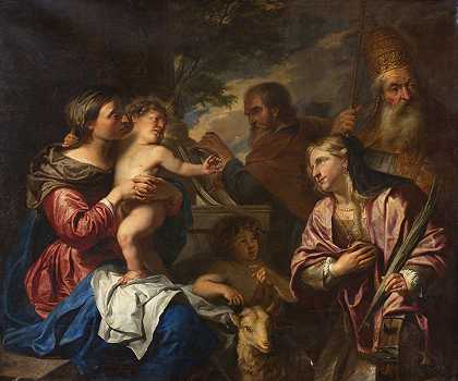 圣凯瑟琳的神秘婚姻`The Mystic Marriage of St Catherine (1638 ~ 1677) by Peter Thys