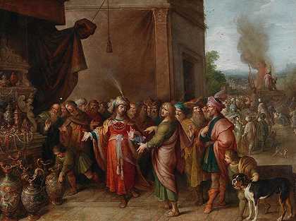 克罗伊斯向梭伦展示他的财富`Croesus showing Solon his Riches by Frans Francken the Younger