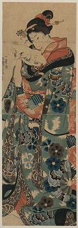 十年`Fumi yomu musume (1844) by Utagawa Kuniyoshi