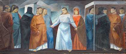 天堂般的婚礼。艾曼纽尔·斯威伯格阿莫雷·康贾利`The Heavenly Wedding. Emmanuel Sweborg; Amore Conjugiali (1919 – 1920) by Ivar Rosenberg