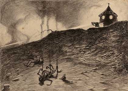 火星人观看大屠杀`Martian Viewing Carnage (1906) by Henrique Alvim Corrêa