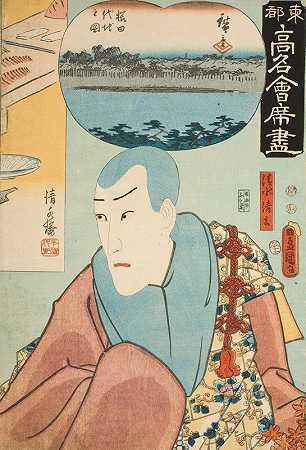 清水仙子餐厅演员一川·丹杰·罗八世饰演清水仙成`The Kiyomizurō Restaurant; The Actor Ichikawa Danjūrō VIII as Kiyomizu Seigen (1852) by Utagawa Kunisada (Toyokuni III)