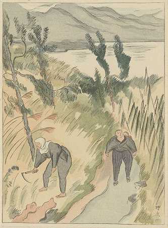 尼帕拉湖附近`Nabij het Nippara meer (1917) by Morita Tsunetomo