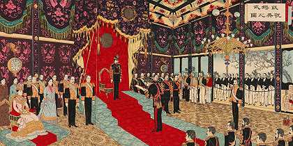 庆祝皇家银婚纪念日`Celebration of the Imperial Silver Wedding Anniversary (1894) by Adachi Ginkō