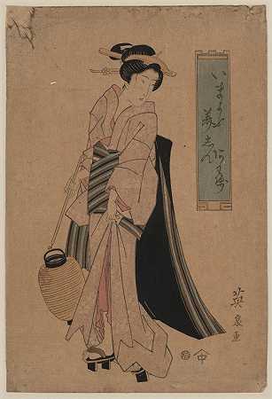 齐奥·莫苏·翁纳`Chōchi o motsu onna (1818) by Keisai Eisen