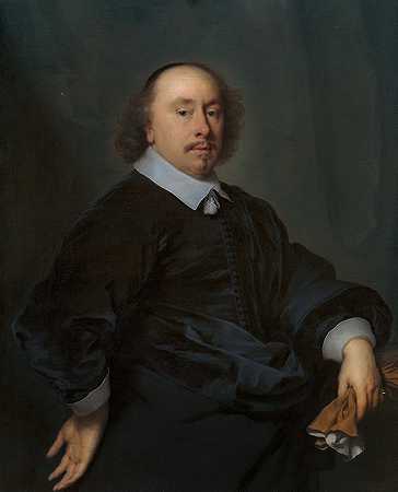 男人肖像`Portrait of a Man (early 1650s) by Cornelis Jonson van Ceulen