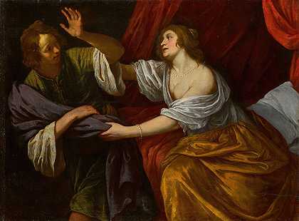 约瑟夫和波提乏妻子`Joseph and Potiphars wife by Giovanni Andrea de; Ferrari